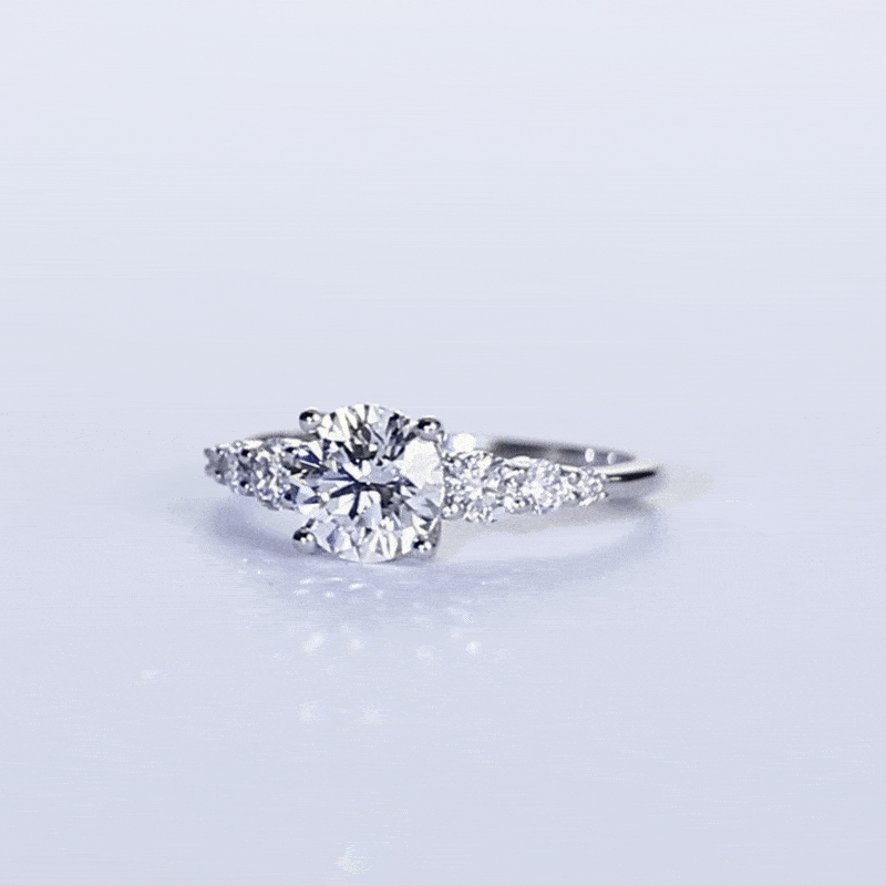 White Gold Wedding Rings Round Diamond Engagement Rings