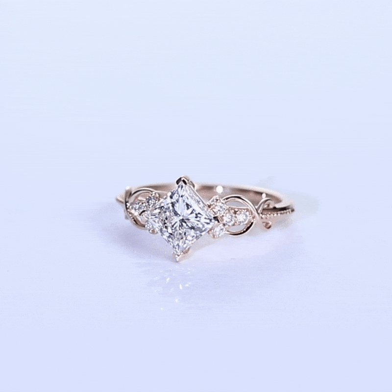 Princess Cut Diamond Lab Created Diamond Engagement Ring