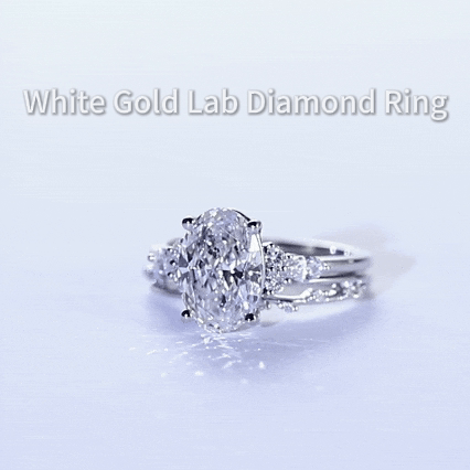 Oval Cut Diamond Ring Lab Grown Diamond Rings Couples Rings Set