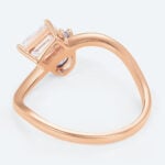 Emerald Cut Lab Grown Diamond Toi et Moi 4 Claw Prong Engagement Ring (3)