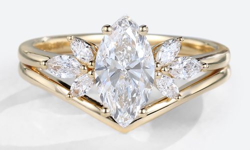 Vintage Marquise Engagement Ring Matching Wedding Ring Sets