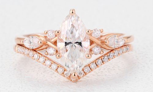 Marquise Cut Engagement Rings Lab Created Diamond Ring Promise Ring Set