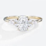Oval Moissanite Engagement Rings Cluster Engagement Ring