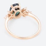 Oval Cut Green Blue Sapphire Engagement Ring Marquise Accented Bridal Ring (5)
