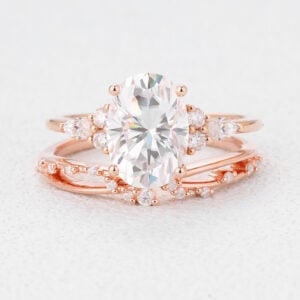 Everyday Luxury Jewelry: Oval Cut Diamond Ring Lab Grown Diamond Rings Couples Rings Set
