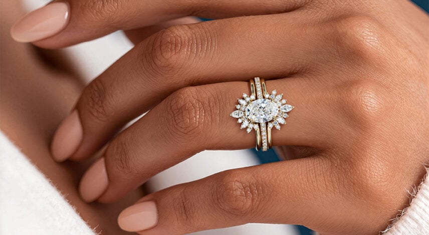 curved wedding bands 3PCS Oval Cut Lab Grown Diamond Pave Engagement Rings Gorgeous Bridal Set