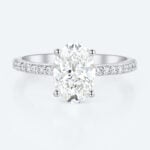 Engagement Ring Oval Diamonds Lab Created Simple Gold Rings