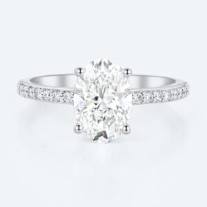 Engagement Ring Oval Diamonds Lab Created Simple Gold Rings