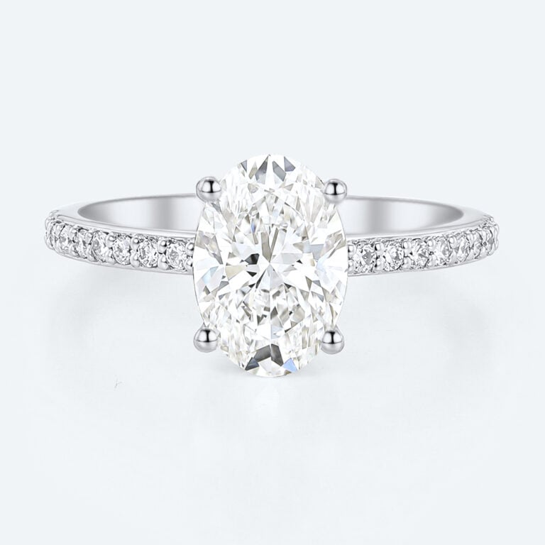 Engagement Ring Oval Diamonds Lab Created Simple Gold Rings