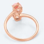 Pear Cut Lab Grown Diamond Toi et Moi Open 3 Claw Prong Engagement Ring (4)