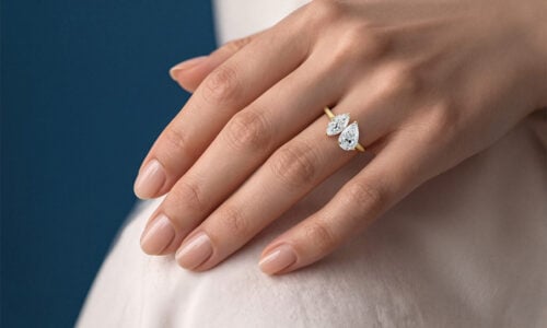 Toi et Moi Lab Diamond Ring 2Ct Pear Shaped Lab Diamond Rings