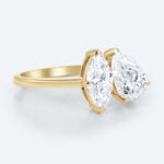 Pear & Marquise Cut Lab Grown Diamond Toi et Moi Engagement Ring (2)