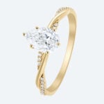 Pear Shaped Lab Grown Diamond Crossover 6-Prong Engagement Promise Ring (6)