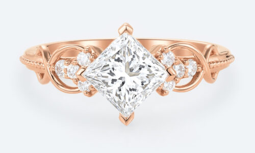 Princess Cut Diamond Lab Created Diamond Engagement Ring