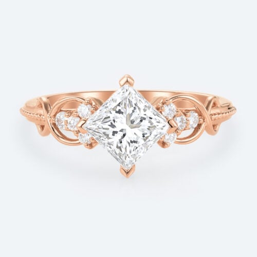 Princess Cut Diamond Lab Created Diamond Engagement Ring