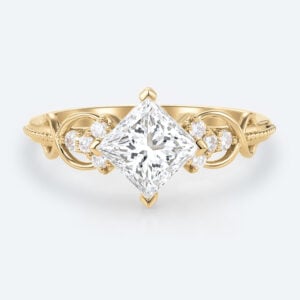 Princess Cut Diamond Lab Created Diamond Engagement Ring