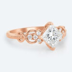 Princess Cut Lab Grown Diamond Infinity 4 V-Prong Engagement Promise Ring (5)