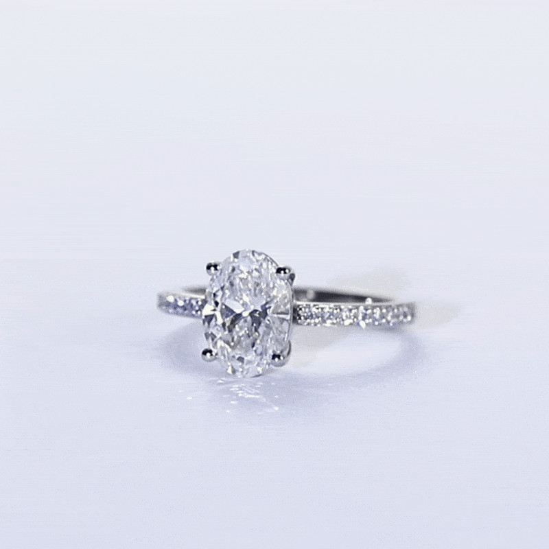 Engagement Ring Oval Diamonds Lab Created Simple Gold Rings