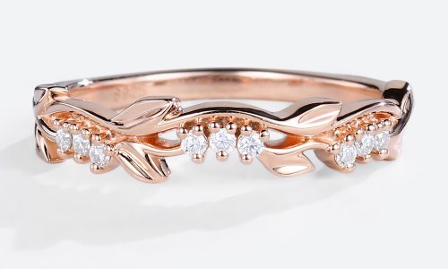 Lab Created Diamond Ring Women Gold Wedding Band