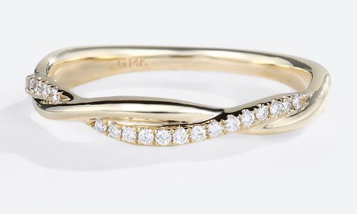 Lab Grown Diamond Band Gold Engagement Rings for Women