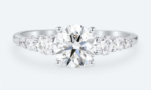 White Gold Wedding Rings Round Diamond Engagement Rings