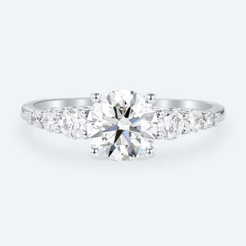 White Gold Wedding Rings Round Diamond Engagement Rings
