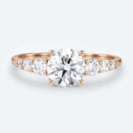Rose Gold Wedding Rings Round Diamond Engagement Rings