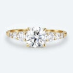 Yellow Gold Wedding Rings Round Diamond Engagement Rings