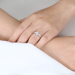 Round Cut Lab Grown Diamond Side Stone Graduated 4-Prong Engagement Promise Ring (7)