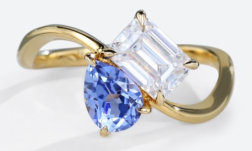 Wavy Ring Engagement Rings with Sapphires Unique Promise Rings Wavy Ring Engagement Rings with Sapphires Unique Promise Rings