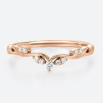 Stacking Ring Lab Diamonds Rings Curved Wedding Band Rose Gold