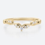 Stacking Ring Lab Diamonds Rings Curved Wedding Band Yellow Gold
