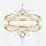 0.44ctw Marquise Lab Grown Diamond Crown Curved Wedding Band Ring Enhancer Band in Rose Gold (1)