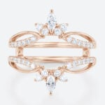 0.44ctw Marquise Lab Grown Diamond Crown Curved Wedding Band Ring Enhancer Band in Rose Gold (2)