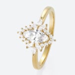 0.5ct Colorless VS+ Marquise Cut Lab Grown Diamond Vintage Floral Halo 6-Prong Engagement Ring (4)