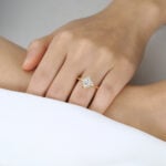 0.5ct Colorless VS+ Marquise Cut Lab Grown Diamond Vintage Floral Halo 6-Prong Engagement Ring (6)