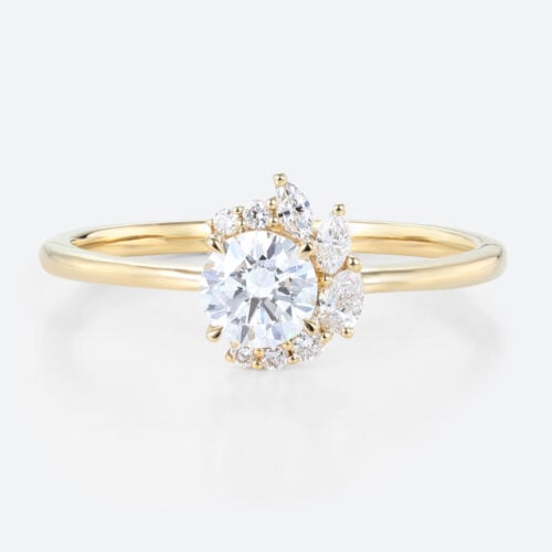 Round Halo Engagement Rings Lab Grown Diamonds Unique Rings