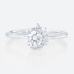 0.5ct Colorless VS+ Round Cut Lab Grown Diamond 34 Halo 4-Prong Engagement Promise Ring in Rose Gold (3)