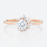 0.5ct Colorless VS+ Round Cut Lab Grown Diamond 34 Halo 4-Prong Engagement Promise Ring in Rose Gold (4)
