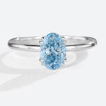 Lab Grown Blue Diamond 1.5 Carat Solitaire Diamond Ring