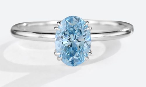 Lab Grown Blue Diamond 1.5 Carat Solitaire Diamond Ring