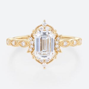 Emerald Cut Eternity Band Lab Diamonds Rings Yellow Gold Ring