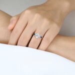 1.5ct Colorless VS+ Oval Cut Lab Grown Diamond Classic Cluster 4-Prong Engagement Ring (3)