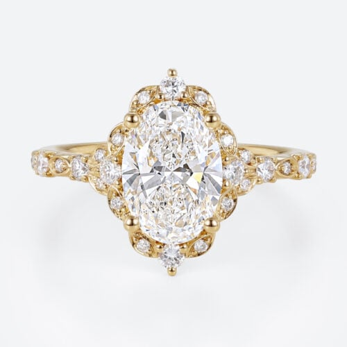Halo Diamond Engagement Ring Lab Created Diamonds Rings
