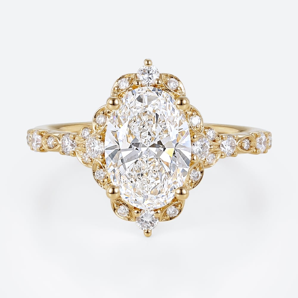 Halo Diamond Engagement Ring Lab Created Diamonds Rings