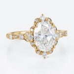 1.5ct Colorless VS+ Oval Cut Lab Grown Diamond Vintage Halo 4-Prong Engagement Promise Ring (5)