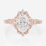 1.5ct Colorless VS+ Oval Cut Lab Grown Diamond Vintage Halo 4-Prong Engagement Promise Ring (7)