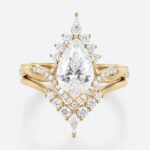Yellow Glod Lab Created Diamonds Engagement Rings Diamond Ring Sets