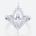 White Glod Lab Created Diamonds Engagement Rings Diamond Ring Sets