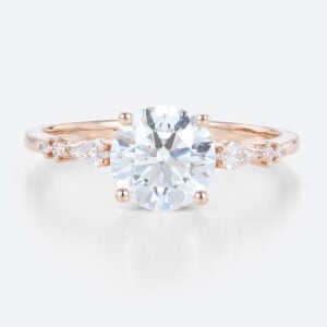 1.5 Carat Wedding Ring Lab Diamond Round Gold Engagement Rings